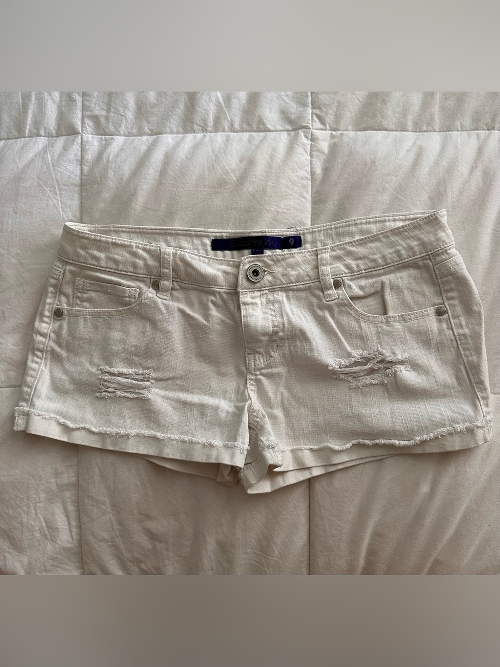 Sapphire Ink White Jean Shorts